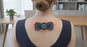 A Women is Enjoying With Electrapy Posrtable Massager In the Begining Of 2026.