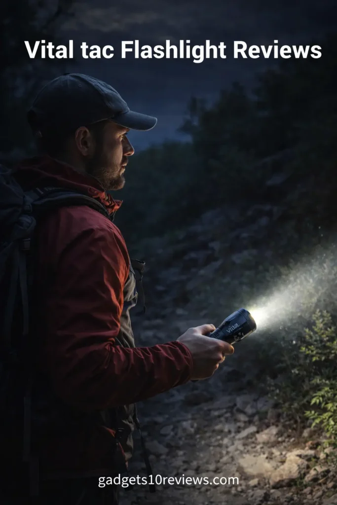 “Vital tac Flashlight lighting the trail during night trekking adventure”