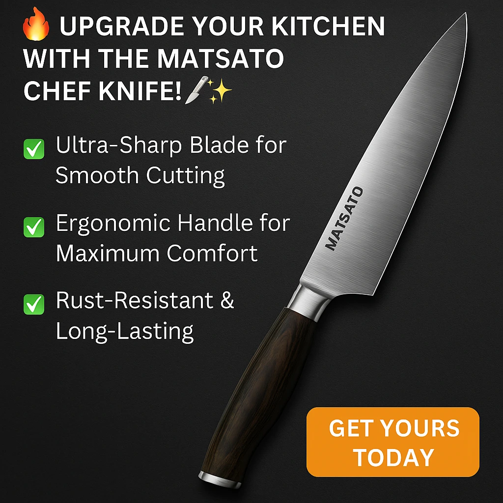 Matsato Chef Knife is here to transform your cooking experience! Made from high-carbon stainless steel, this razor-sharp knife ensures effortless slicing, dicing, and chopping. 