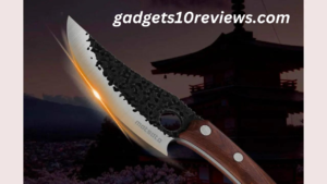 An exquisite Matsato Santoku knife showcasing the unique curvature of its precision blade. Crafted from premium Japanese stainless steel, this culinary marvel embodies artistry and durability. Experience the fusion of tradition and contemporary design in every Matsato knife.