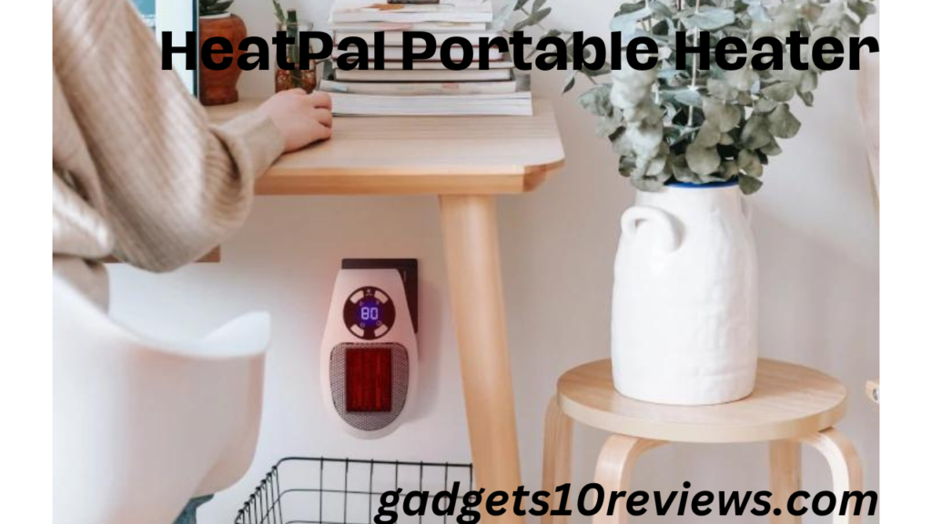 a sleek HeatPal Portable Heater displayed in a modern living space, showcasing its compact design and innovative features. Stay warm with this portable heating solution, perfect for personalized comfort.