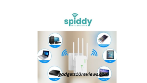 Qinux Spiddy WiFI Repeater is a small, black device with four antennas that represent robust connectivity and fully integrated functionality.