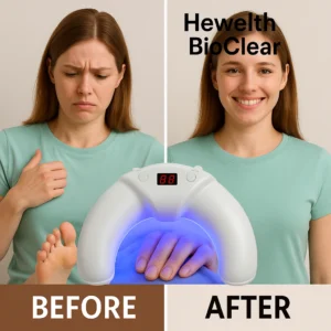 Enter the Hewelth™ BioClear—a breakthrough device leveraging clinical-grade, non-invasive technology to target fungal infections at their root. Unlike conventional treatments, the Hewelth™ BioClear combines micro-frequency technology and phototherapy to disrupt fungal growth without damaging surrounding tissue.