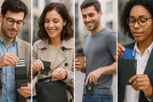 Newly People's Are Upgrading Their old Wallet into the Code 118 Wallet Easily And Also looking happy Face With Holding the Code 118 Wallet.