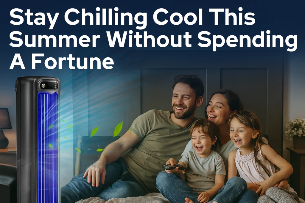 A Happy Family is Enjoying Their Happy Time In A bedroom With Coolizi Cooling Ace.