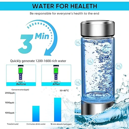 in Aqua Vital Just 3 Minute To Take To Convert Normal Water Bottle To The Hydrogen Water, That's Help You Tp Keep Hydrate all 24 hours