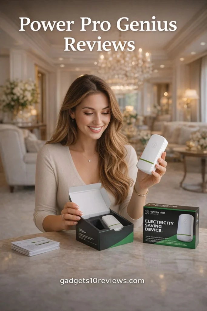 A Women is Looking happy & Joyful After Unboxing The Power Pro genius Device.