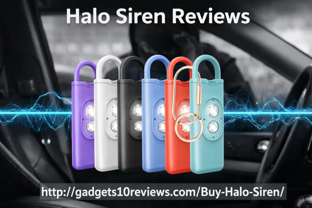 Neat & Clear image Of Halo Siren Advanced Technology Personal Safety Alarm.