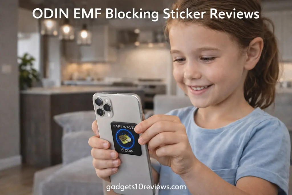 A Small Kids Is Pasting The ODIN Sticker In the Mobile.