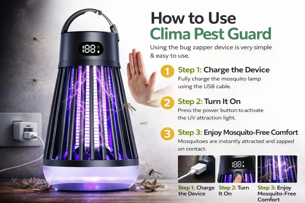 How to use Clima Pest Guard mosquito zapper – step-by-step guide for instant mosquito-free protection.