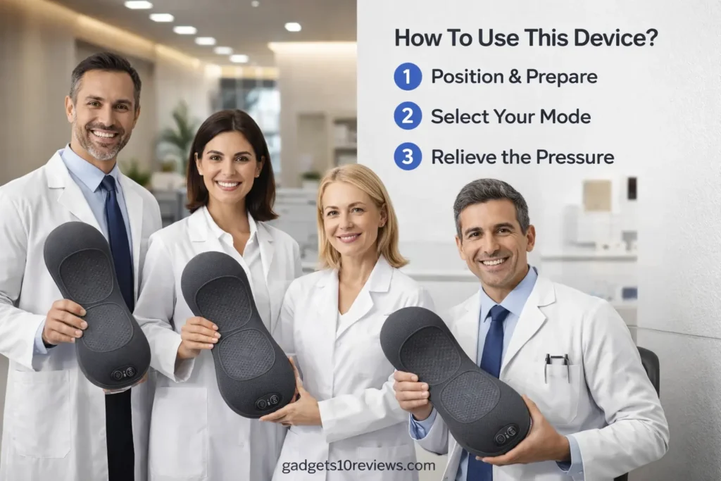 Doctors recommending Back Restore device for effective back pain relief at home.