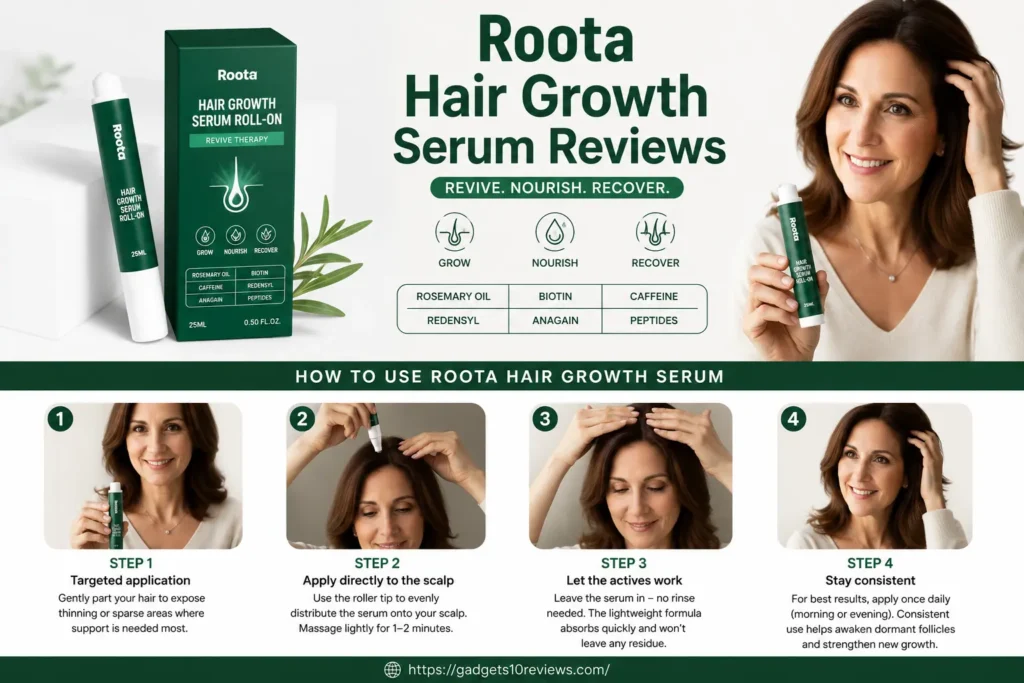 Step By Step Process For How To Use Roota Hair Growth Serum For Better Results.