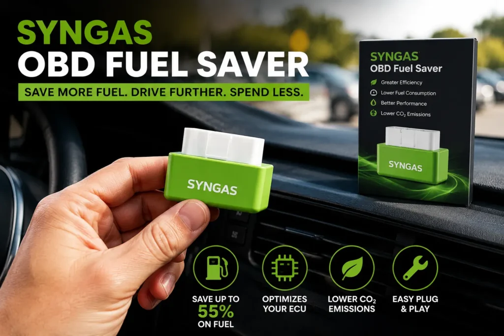 SynGas OBD Fuel Saver featured image showing smart fuel-saving device for better mileage, improved ECU performance, and reduced fuel consumption.